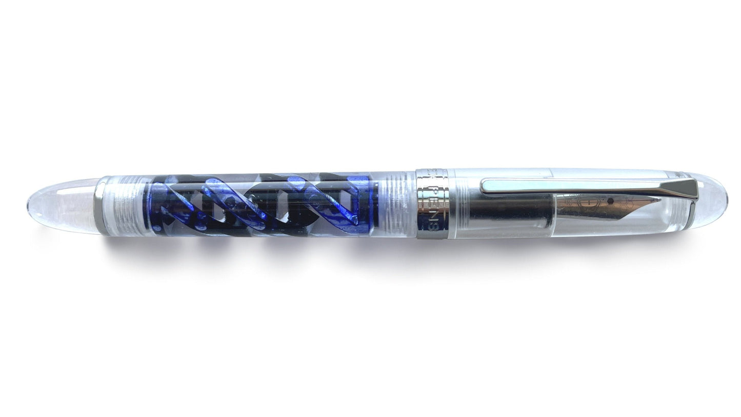 Hex Pens DNA Lucent Fountain Pen Capped Ink Filled Barrel Top View