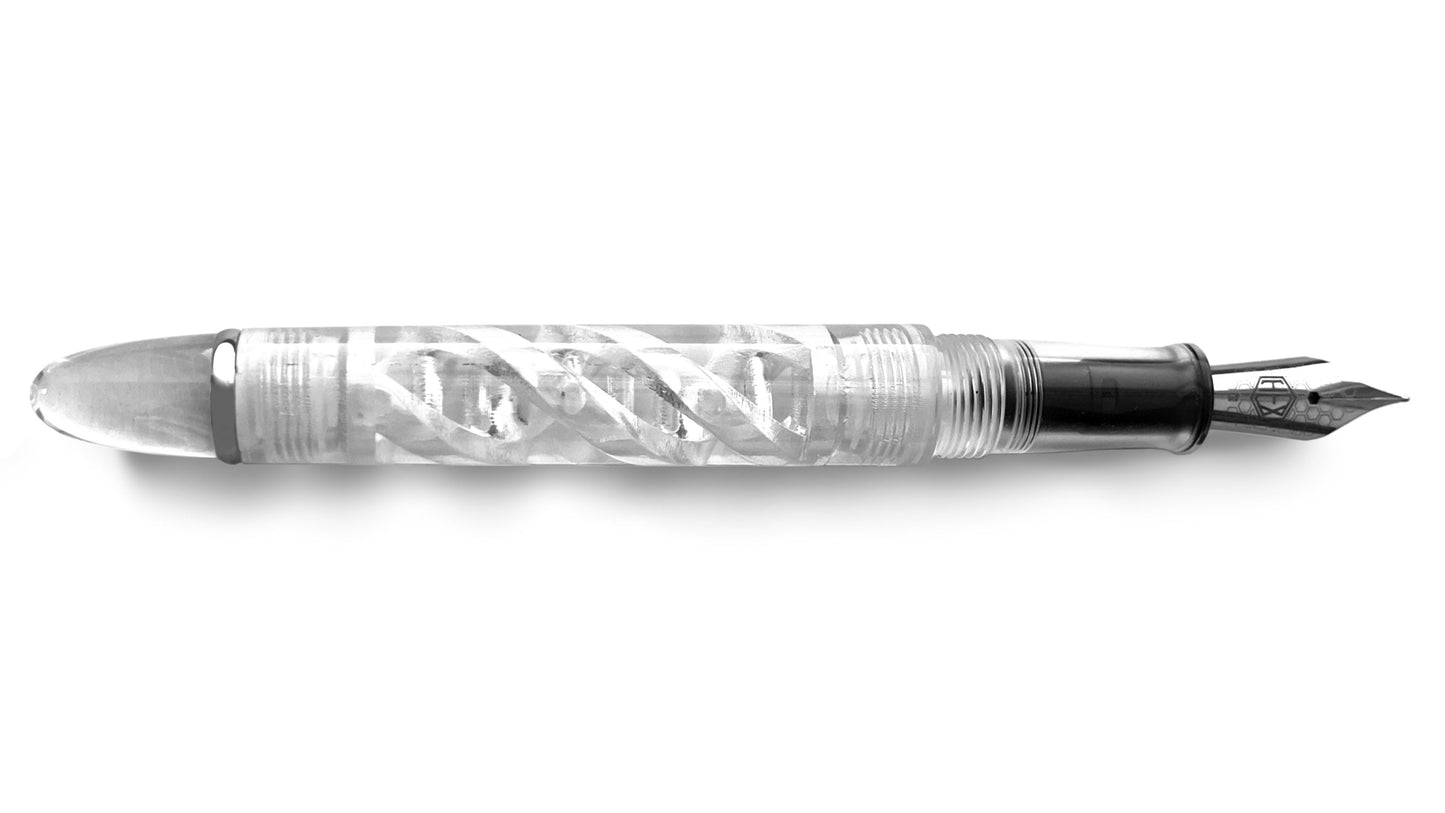 Hex Pens DNA Lucent Fountain Pen Uncapped Top View